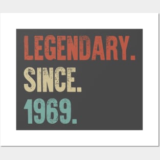 Retro Vintage 50th Birthday Legendary Since 1969 Posters and Art